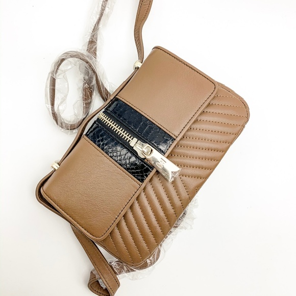 NWT HEIRLOOM Leather Crossbody Bag w/ Python Trim - Picture 2 of 6